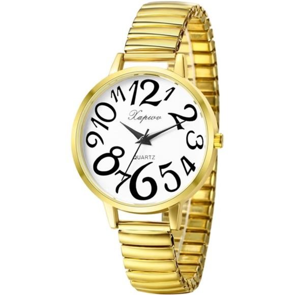 Easy Reader Watches Women\'s Big Dial Watches Elastic Stretch Band Wristwatch main image 3